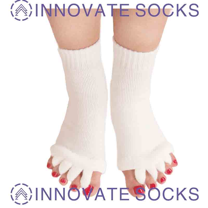 Massagem Sanitária Cinco Dedos Abertos Meias de Dedo Anti Thumb Valgus Dividir Dedos Da tripulação Socks