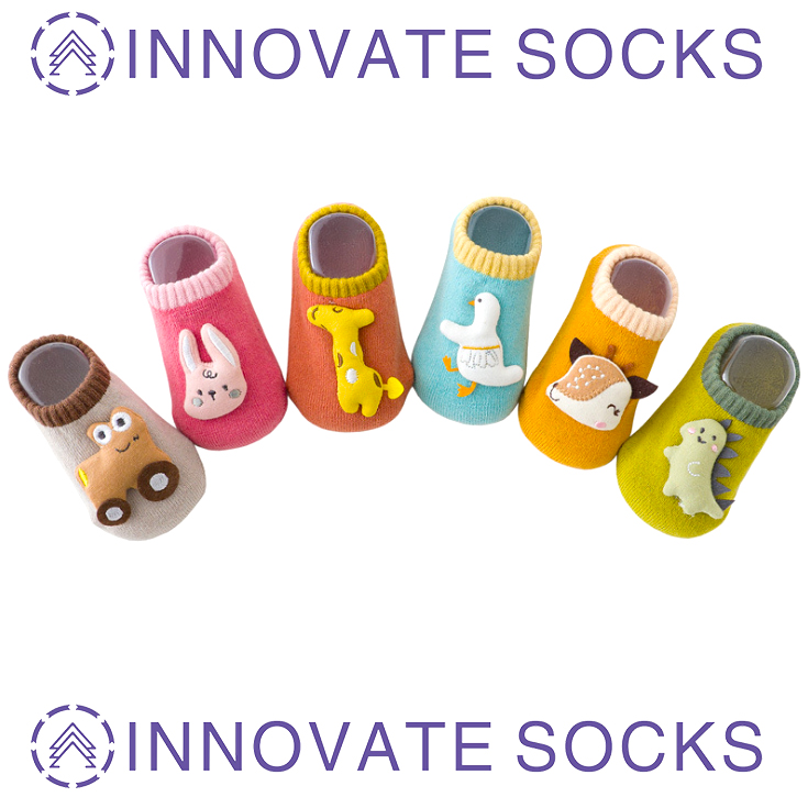 Terry Warm Baby Toddler Socks Stereo Doll Thickening Cute Cartoon Non-slip Floor Socks