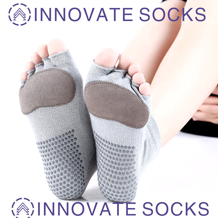 Não Slip Toeless Cotton Yoga Pilates Socks