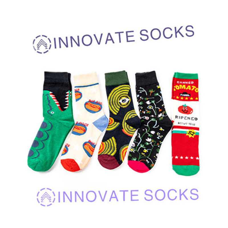 Unisex Personalizado Happy Sock Breathable Crew Sock